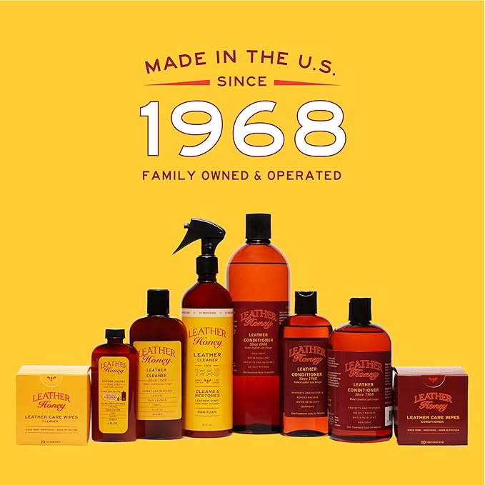 Leather Honey Complete Leather Care Kit Including 8 oz Conditioner and Applicator Cloth for use on Leather Apparel, Furniture, Auto Interiors, Shoes, Bags and Accessories