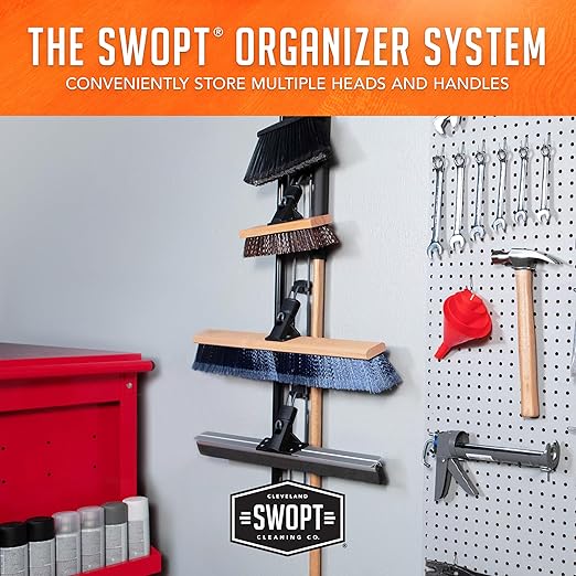 SWOPT 10' Premium Rough Surface Scrub Brush Head - Deck Brush for Rough and Textured Surfaces, Interchangeable with All SWOPT Cleaning Products for More Efficient Cleaning and Storage