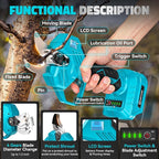 Cordless Electric Pruning Shears Compatible with Makita 18V Battery, Portable Pole Pruner with LCD Display & Imported SK7 Steel Blades,1.5-2-Inch Cutting Diameter for Gardening Shears