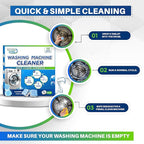 Washing Machine Cleaner Tablets, 24 Pack–Deep Cleaning Tablets for Top & Front Load HE Washer Cleaners, Descaler & Deodorizer, Septic Safe, Cleans Drum, Tub, Seal & All Internal Parts