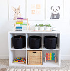 OrganiHaus Woven Storage Baskets for Organizing, Cotton Rope Organizer Bins for Shelves, Closet & Nursery, Dog Toy Basket, Decorative Bins for Toys, Towels & Books - 15x10x9, Black