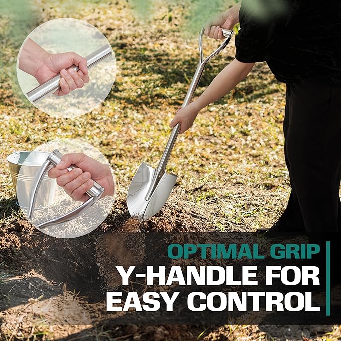 2wayz | Garden Shovel - 32.2 x 6.9 in - Heavy Duty Stainless Steel Edging & Digging Spade for Gardening, Landscaping, Tree Planting, Farming, and Yard Work - Durable Farmer & Gardener Tool