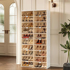 ANTBOX Portable Shoe Rack Organizer for Closet Entryway, Stackable Sneaker Storage Shoe Cabinet with Magnetic Clear Door, Large Plastic Storage containers Bins with Lids 10 Tiers 40 Pairs