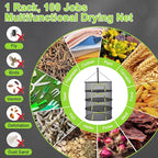 LUKETURE 4-Layer Hanging Herb Dryer Rack - with U-Zipper Mesh Net & Hook, Foldable Collapsible Drying Rack for Plants, Herbs, Flowers, Fish, Jerky, Laundry