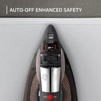 Rowenta Access Stainless Steel Soleplate Steam Iron with Retractable Cord, Powerful Steam Diffusion, Auto-off and Anti-Drip, 1725 Watts, Black Clothes Iron, DW2459