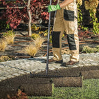 Garden Rake, 5FT Bow Rake Heavy Duty Leveling Rake with Adjustable Handle, 17 Tines Wide Head Metal Thatch Rake for Gardening Leaves Lawn Yard Mulch Rake