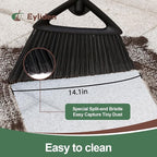 Eyliden Broom, Angle Broom with 57" Long Handle, PET Bristles - Fit Heavy-Duty Cleaning, Also Works Well Fine Dust - Commercial Outdoor Indoor Sweeper for Courtyard Sidewalk Deck Kitchen Lobby, Black