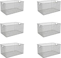 YBM HOME Kitchen Pantry Organizer Wire Baskets for Shelves, Cabinets, Pantry, Countertop, Mesh Open Storage Bin Metal Basket for Organizing Food Supplies, 6 Pack, 13.3x8.5x6.5