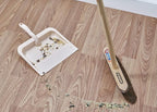 Superio Heavy Duty Plastic Dustpan with Comfort Grip Handle Beige, Durable, Lightweight Multi Surface Dust Pan Easy Broom Sweeping, 10 inch Wide