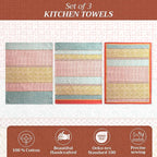 Maison d' Hermine Kitchen Towels Set of 3 100% Cotton 27.50" x 20" Reusable Cloth Tea Dish Towels Absorbent with Hanging Loop for Kitchen, Home, Dining, Cocktail Parties Spring/Summer (Provence)