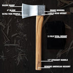 The Bad Axe: World Axe Throwing League Premium Competition Throwing Axe with Throwing Hatchet Nylon Sheath and Hickory Wooden Handle