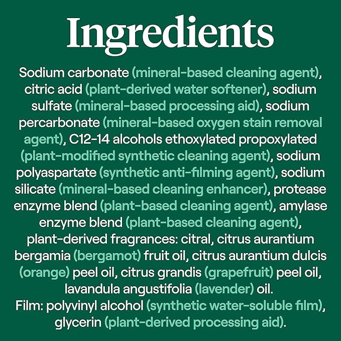 Seventh Generation Power Plus Dishwasher Detergent Packs Fresh Citrus scent for sparkling dishes Dishwasher tabs, 43 Count (1 pack)