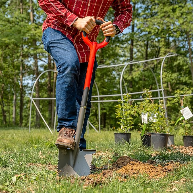 Radius Garden 22211, Root Slayer Round Head Shovel, Red