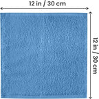 Utopia Towels 12 Pack Cotton Washcloths Set - 100% Ring Spun Cotton, Premium Quality Flannel Face Cloths, Highly Absorbent and Soft Feel Fingertip Towels (Electric Blue)