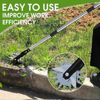 Wheel Rotary Edger Manual Lawn Tool for Sidewalk Edger Rotary Wheel Rotary Wheel Manual Edger Lawn Tool Strong 4 Sections Stainless Steel Handle