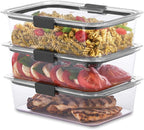 Rubbermaid Brilliance Food Storage Container, Large, 9.6 Cup, Clear, 3 Pack