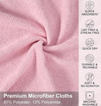 UPSTAR Microfiber Cleaning Cloth, Reusable Paper Towels Rolls, Dish Rags for Washing Dishes, Kitchen, Bathroom, Car, 12x12 inch, 50 Packs/Roll, Pink