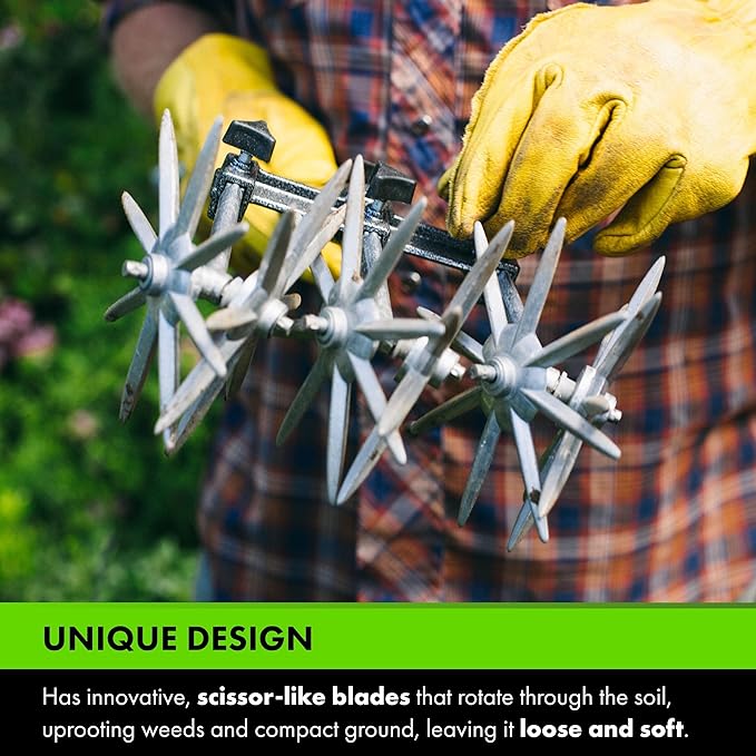Yard Butler- Rotary Cultivator - Durable Garden Cultivator for Healthy Soil - Customizable Tiller to Meet Garden & Lawn Needs - Ergonomic Gardening Tool Design - Standard Packaging
