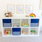 NaturalCozy 13x15x13 Kallax Storage Cubes Bins, 3 Pack | Cotton Rope Cube Storage Bin Woven Baskets for Organizing | Kallax Insert Storage Baskets for Shelves Organizer, Kids Toy, Closet Baby Nursery