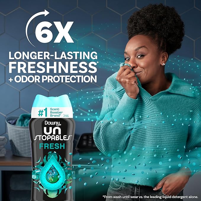 Downy Unstopables In Wash Scent Booster Beads, Fresh Scent, 30.1 oz, Laundry Beads for odor Protection, Downy Scent Booster Beads, Laundry Scent Boosters