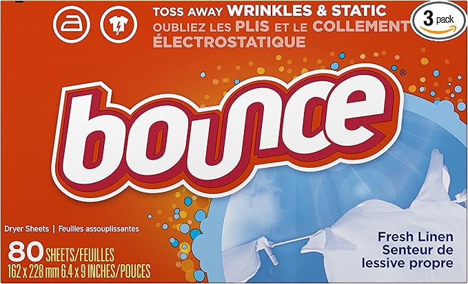 Bounce Fabric Softener Dryer Sheets, Fresh Linen, 80 Count (Pack of 3)