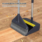 MOPUP Broom and Dustpan Set, 52 inch Long Adjustable Handle Broom with Dustpan Teeth to Self-Cleaning Clean Hair Suitable for Home Kitchen Office