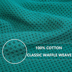 Homaxy 100% Cotton Waffle Weave Kitchen Dish Towels, Ultra Soft Absorbent Quick Drying Cleaning Towel, 13 x 28 Inches, 12-Pack, Teal