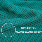 Homaxy 100% Cotton Waffle Weave Kitchen Dish Cloths, Ultra Soft Absorbent Quick Drying Dish Towels, 12 x 12 Inches, 8-Pack, Teal