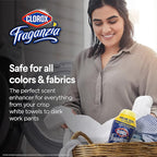 Clorox Fraganzia Laundry Scent Booster Crystals, In-Wash Fragrance Beads for Fresh-Smelling Clothes & Linens, Safe for All Fabrics & Colors, Easy-Pour Bottle, Vanilla Scent, 70 Oz
