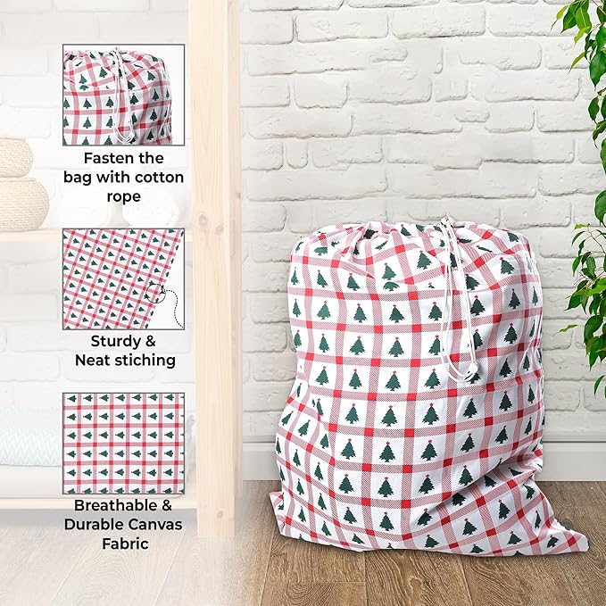 Urban Villa Laundry Bag Canvas|Dirty Clothes Travel Laundry Bag|Machine Washable|Reusable College Hostel Hamper Liner Bag for Garments Delicates Drawstring Closure 1 Pack Tree Print|Size 28X36 Inches