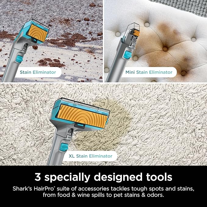 Shark StainStriker HairPro Portable Carpet, Upholstery & Area Rug Cleaner, Self-Cleaning, Stain, Hair & Odor Remover, Perfect for Pets & Car Interiors, 3 Tools & Pet Cleaning Solution, Teal, PX253BRN