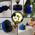 Aquatic All-Purpose Cleaning Brush Set - Medium Stiffness Blue Brushes - Long Reach Extension Attachment Kit - Aquarium Cleaning Products - Fish Tank Cleaner Brushes - Boat Scrub Brush - Hull Scrubber