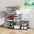Wire Cube Storage Organizer, 6 Cubes Converted into 7 Cubes, Sturdy Metal Grids Storage Shelf Closet Shelving Units and Storage, Shelves for Bedroom LIvingroom Office