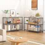 795LBS 3-Shelf Adjustable Storage Shelves 35.1" W x 14" D x 36" H Metal Shelving Unit Heavy Duty Wire Rack Small Organizer with Shelf Liners for Kitchen Pantry Bathroom Closet Garage Black
