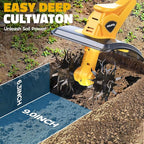 Cordless Tiller Cultivator Compatible with Dewalt 20V: MtiolHig Tiller for Gardening 360RPM Electric Garden Tiller, Brushless Rototiller 9" Width 6.3" Depth for Lawn/Soil Cultivation (No Battery)
