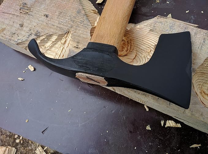 Elegant Small Bearded Hatchet/Axe Combined with Curved Adze Blade - Bowl Makers Tool- Rare!!!