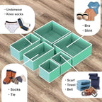 Simple Houseware Underwear Drawer Organizer for Lingerie/Undergarment/Bra/Panty/Sock/Onesie, Set of 6, Turquoise