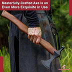 Armory Replicas™ Hand-Forged Viking Battle Axe with Hammer - Rustic Iron Steel Blade, 19.34” Wood Handle, Functional Throwing Axe for Re-enactments, Camping