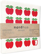 Nordhus Design Swedish Dishcloths, 5 Apple Cloths, Made in Sweden - Reusable, Washable Cellulose Cotton Kitchen Cloths - Replace Paper Towels, Wipes, Sponges, Dish Rags