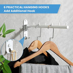 Clothing Racks for Hanging Clothes, Garment Racks Wall Mounted Clothes Bar-Hanger Holder Hooks Heavy Duty Folding Drying Rack Space Saving Clothing Hanging System Closet Storage Organizer