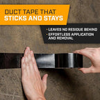 Lockport 3 Pack Black Duct Tape Heavy Duty Waterproof,20 Yards x 2 Inch,Strong Adhesive Roll for Indoor & Outdoor Repair,No Residue,Tear by Hand - Duct Tape Bulk Value