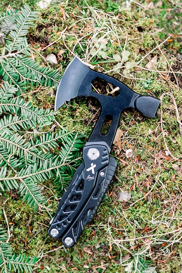 Bear Grylls Axe Multitool Hammer - With Knife, Bottle Opener, Hatchet, Nylon Sheath, Saw, Screwdriver, Whistle - Tactical For Camping, Survival, Hiking, Portable and Lightweight - Black