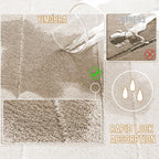 Yimobra Bathroom Runner 55"x24", Non Slip Memory Foam Bath Mat, Super Soft Water Absorbent Hallway Carpet, Machine Washable Rug for Vanity Tub Shower, Beige