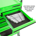 OEMTOOLS 22176 Pro Magnetic Wrench Organizer, 12 Wrench Storage Rail, SAE and Metric Tool Drawer Organizers For Tool Boxes And Metal Surfaces, Black