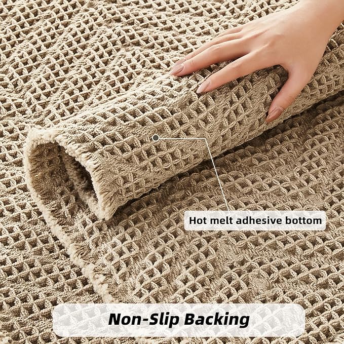Bathroom Floor Mat,Boho Bathroom Mat,Super Absorbent Bath Rug,Bathroom Rugs Non Slip Washable, Quick Dry Shower Mats, Ultra Soft Bath Mat Towel,Brown,19"*48"