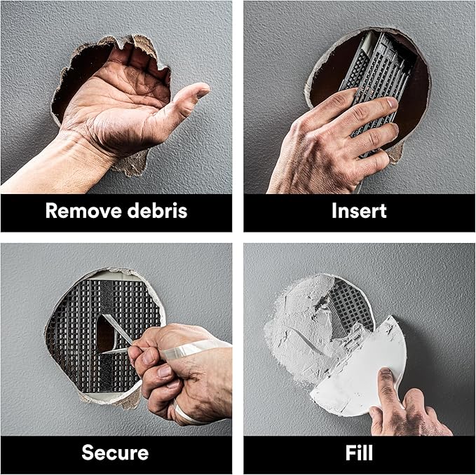 3M High Strength Large Hole Repair Kit, Includes Fiber Reinforced Spackling Compound (12 oz.), Repair Plate, Putty Knife and Sanding Sponge, For Easy Wall Repair, No Shrinking or Cracking (LHR-KIT)