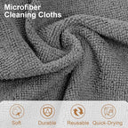 LIVOS Microfiber Cleaning Cloth Roll - 80 Pack, Reusable Paper Towels Grey Tear Away, Microfiber Towels for Cars, Super Absorbent Lint Free Cleaning Rags for House, Kitchen, Window-11.5"x11.5"