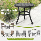 NUU GARDEN 3 Piece Outdoor Bistro Set, 2 Patio Chairs and 20" Round Bistro Table, Textilene Fabric, Powder-Coated Iron Frame, for Patio, Deck, Garden, Backyard, Black and Brown