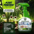 Green Guard Pest Control Spray - Indoor & Outdoor Killer of Ants, Roaches, Spiders & Other Crawling Insects, Safe Around Children & Pets, Plant-Based, Pleasant Scent (Lemongrass Blast, 32 oz)