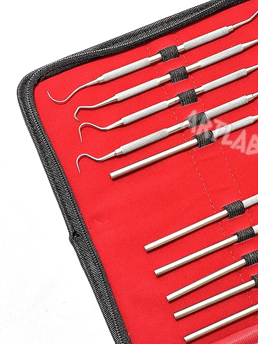 Premium Set of 12 Stainless Steel Precision Micro Probe Set Combo-Straight, Single, Short Double, Long Double, Triple and Hook Tips -Pick Tool Set 5.5"(14CM) (Set of 10 Each)